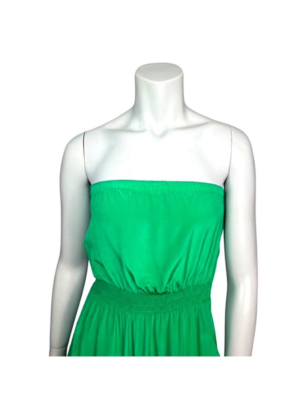 JAYGODFREY SILK Strapless Emerald Green High-Low Maxi Dress Sz 8 - Picture 4 of 6
